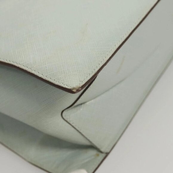 Salvatore Ferragamo Gancini Hand Bag Safiano 2way Light Blue Silver Auth BA1740 - Picture 4 of 16